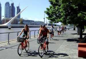 Cycling through Puerto Madero