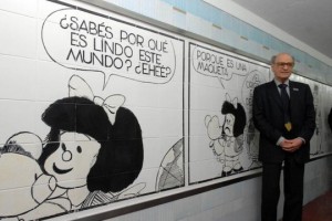 Mafalda graces the Peru subte station. Source