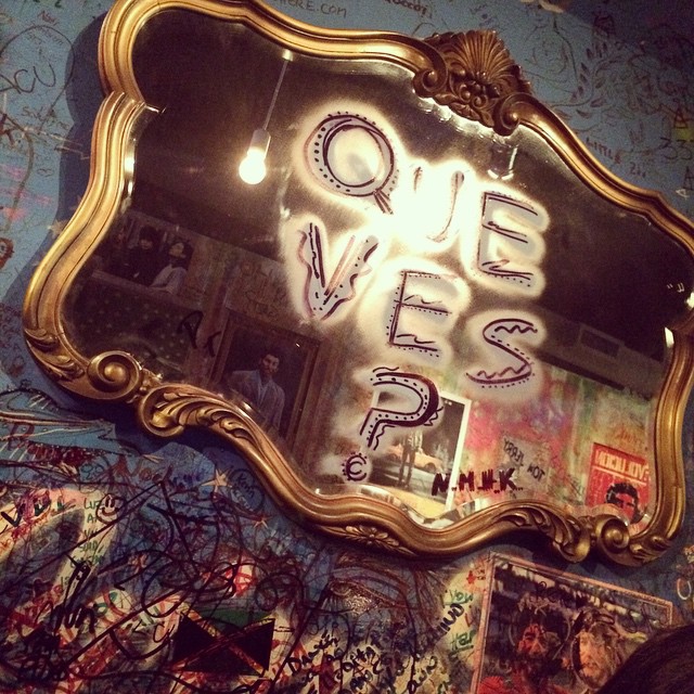 Funky decoration found in a delicious burger joint in Palermo.…